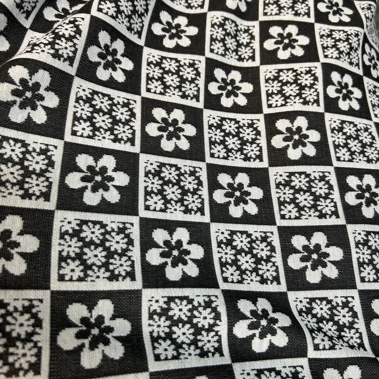 Tricot Jacquard - ARBIA - Floral - Noir / Gris